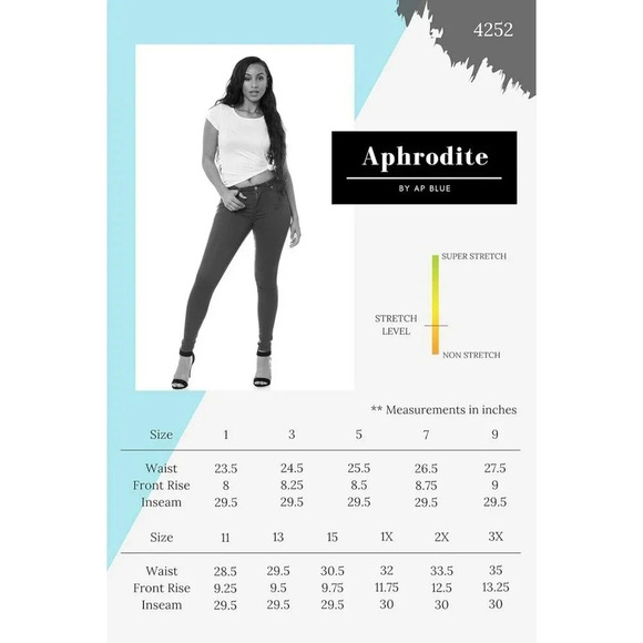 Aphrodite High Waisted Jeans Women sz 3 High Rise NWT  Skinny Slim Fit Stretch - Picture 9 of 9